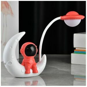 Dewdat - Astronaut Night Light Eye Protection Rechargeable Desk Lamp led Bedside Lamp abs Moon Spaceman Lamp Red