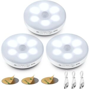 Tinor - Automatic led Night Light, Indoor Motion Sensor Lamp, usb Rechargeable Battery Self-Adhesive Light, Wireless led (White)