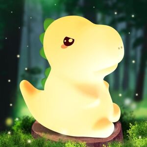 LONGZIMING Baby Night Light Rechargeable & Portable Kids Night Light, 7 Colors Light Dinosaur Night Light Baby Night Light Kids Bedside Lamp, Kawaii Deco