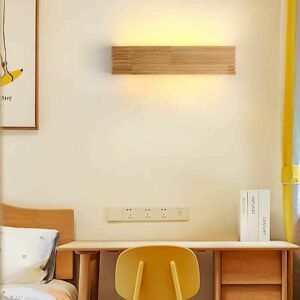 HOOPZI Bcc led Wall Light Sconces Indoor Lighting Wood Wall Lamp Warm Light Lamp for Bedroom Living Room Office Corridor (55cm)