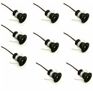 DEWDAT Black 9pcs 12V 1W Mini led Spotlight Recessed Lights for Kitchen Stairs Cupboard Hallway diy Lighting Warm White Cold White Showcase Small Ceiling