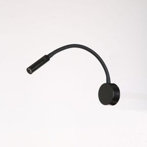 Linghhang - Black Reading Lamp, 3W 3000K led Flexible Gooseneck Lamp 240V Wall Mounted Reading Light with Switch for Bedroom Living Room Indoor Lounge