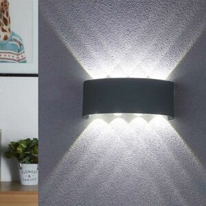 DEWDAT Black Wall Lights Indoor LED - 8W Wall Lamp Modern Waterproof Light Fixture Wall Sconce Decoration Aluminum White Wall Light For Living Room Bedroom