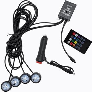 Tlily - Car -Cigarette Lighter Plug led Interior Atmosphere Neon Lights Strip Sound Music Control Floor Decor Remote Light
