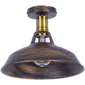 Axhup - Ceiling Lamp 27cm Ceiling Light Industrial Vintage Iron Lampshade Bronze Lamp for Corridor Balcony Stairs 1PCS