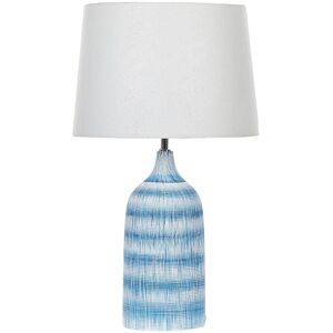 Beliani - Ceramic Table Lamp Bedside Lighting Fixture 66 cm Fabric Shade Blue Georgina