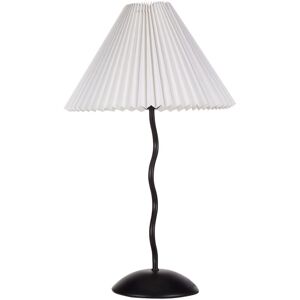 Beliani - Metal Table Lamp Bedside Table Light Synthetic Material Shade White and Black Jikawo