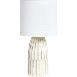 Beliani - Ceramic Table Lamp Linen Lampshade Bedside Lamp for Lounge Off White Belihul
