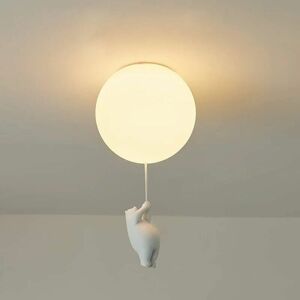 DEWDAT Childrens Ceiling Light White Acrylic Lampshade,Creative Polar Bear Ceiling Light Modern Cartoon Decor Lamp Fixture Indoor Lighting for Boy Girl