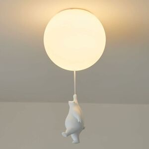 DEWDAT Childrens Ceiling Light White Acrylic Lampshade,Creative Polar Bear Ceiling Light Modern Cartoon Decor Lamp Fixture Indoor Lighting for Boy Girl