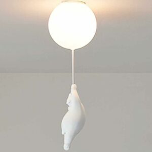 DEWDAT Childrens Ceiling Light White Acrylic Lampshade,Creative Polar Bear Ceiling Light Modern Cartoon Decor Lamp Fixture Indoor Lighting for Boy Girl
