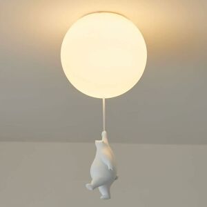 DEWDAT Childrens Ceiling Light White Acrylic Lampshade,Creative Polar Bear Ceiling Light Modern Cartoon Decor Lamp Fixture Indoor Lighting for Boy Girl
