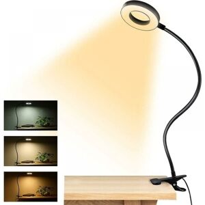 CYSLMUK Clip-on Reading Light, Usb Led Desk Lamp, 3 Color Modes Light, Eye Protection Book Clip Lamp, 360 Degree Flexible Gooseneck Clamp