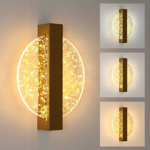 Comely - led Wall Light 12W, Gold Modern Indoor Wall Lamp in Aluminum, Round Acrylic Indoor Wall Light for Living Room, Bedroom, Staircase, Corridor