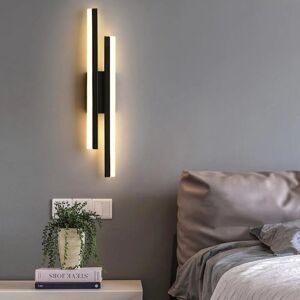 COMELY Modern Dimmable LED Wall Light Line Shape Wall Lamp 3000K/4000K/6000K for Bedroom, Living Room, Hallway, Entrance Black