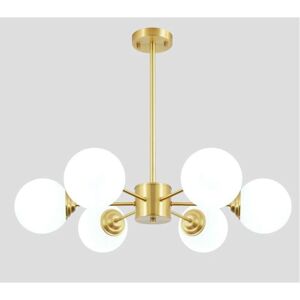 COMELYIndustrial Ceiling Light, 6 Vintage Sputnik Chandelier Lights, Modern Metal Pendant Light Fixture E27 Base Ceiling Lamp for Living Room Bedroom