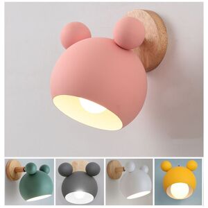 Tonchean - Creative Personality Mickey Log Wall Lamp (Pink, Without Light Source)