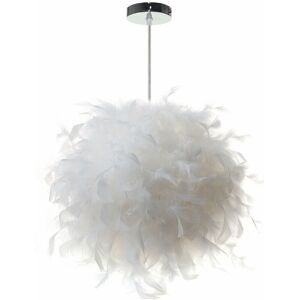 Axhup - Creative Romantic Ceiling Lamp Ø25cm Pure White Feather Pendant Light Modern Chandelier E27 Hanging Light
