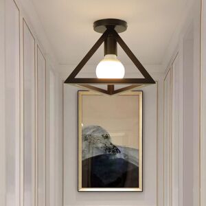 Axhup - Ceiling Lighting Fitting Vintage, Triangle Metal Ceiling Lamp, Industrial Geometric Chandelier with Lampshade for Living Room Hallway (Black)