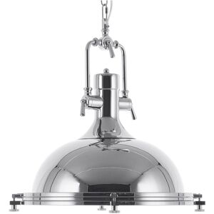 Beliani - Vintage Industrial Pendant Lamp Metal Ceiling Light Shade Chain Silver Ebron