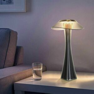 DEWDAT Designer Table Lamp Rechargeable Touch led Table Lamp Dimmable Titanium usb Bedside Lamp 3W Cordless Rechargeable Battery Desk Lamp with Lampshade