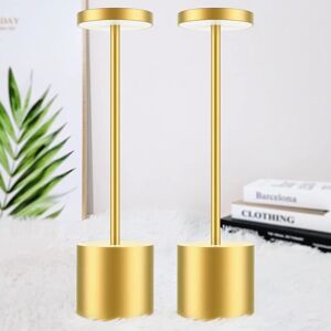TONCHEAN Desk Lamp, Wireless led Touch Bedside Lamp, 3600mAh 2pcs usb Rechargeable Table Lamp, Powerful Desk Light Battery Operated, 3 Color Temperatures, for