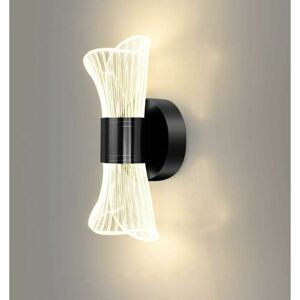 DEWDAT Dimmable led Indoor Wall Light, 12W Modern led Wall Lamp Creative Design, Acrylic Lighting Wall Light for Living Room Hallway Bedroom Stairs, Black