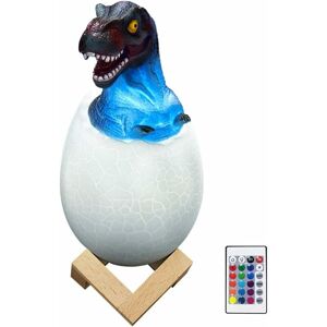 HÉLOISE Dinosaur Lamp -usb Rechargeable Child Night Light, 16 Colors Dinosaur Egg Toy with 4 Modes and Wooden Base, 3d Dinosaur Lamp Child Gift
