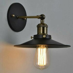HOOPZI E27 Industrial Wall Light Vintage Retro Edison Lamp Chrome with Metal Shade for Kitchen Living Room Bedroom Hallway Staircase Cafe Bar [Energy Class