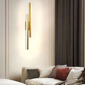 WOTTES Modern led Wall Light Gold Indoor Wall Lamp Acrylic Wall Sconce for Bedroom Corridor Hallway Warm White Light