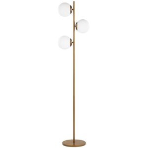 Beliani - Modern Floor Lamp Metal Round 3 Shades Light White Wadi