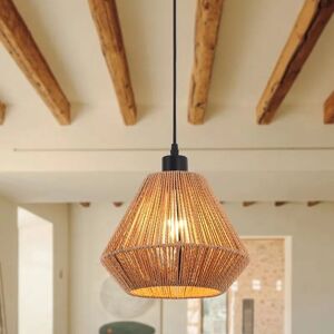 Ganeed - Woven Pendant Lights Modern Boho Hanging Lamp with 9.8' Handwoven Rattan Basket Shade Adjustable Rustic Pendant Light Fixtures for Kitchen