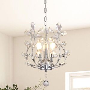 Ganeed Chandeliers Ceiling Light K9 Crystal Modern Pendant Light Fitting for Bedroom Dining Room Hallway Kitchen Lounge Landing Silver 3 Lights