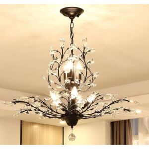 Ganeed - Crystal Chandeliers,Vintage 8 Lights Pendant Light,K9 Clear Crystal Chandelier Lighting Fixtures,Ceiling Light for Living Room Bedroom