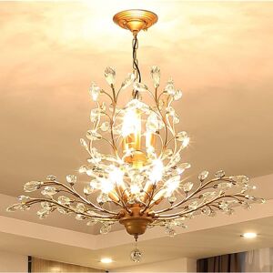 Ganeed - Crystal Chandeliers,Vintage Pendant Lighting Crystal Chandelier Lighting Fixtures with 8 Lights,Ceiling Light Fixture for Living Room