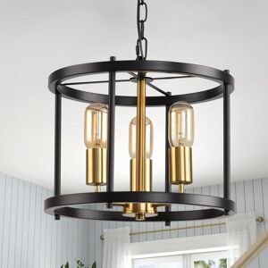 Lantern Ceiling Light Antique Style Hanging Chandelier Lights High Adjustable for Dinner Table Kitchen Island Black 3 Lights - Ganeed
