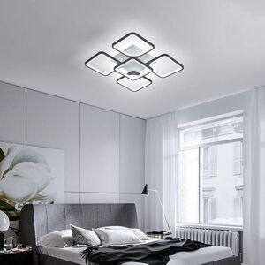 Ganeed - Modern Ceiling Light, Dimmable led Chandelier Flush Mount, Square Shape Ceiling Lights Black Acrylic Metal Art Ceiling Lamp for Living Room