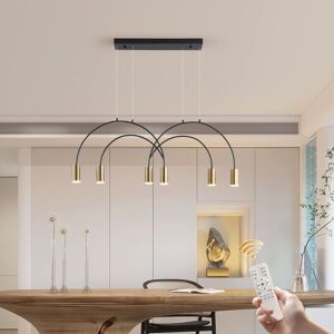 Ganeed - Modern Pendant Light Fixture, Dimmable led Black Gold Pendant Light with 6 Spotlights, Modern Geometric led Chandelier Hanging Pendant Light