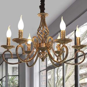 Ganeed - Rustic 6-Light Chandeliers,French Country Vintage Chandelier,Metal in Antique Bronze Pendant Chandelier,Pendant Light Fixture for Island