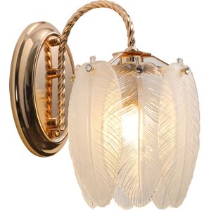 Tonchean - Glass Feather Wall Lights 丨 French Light Luxury Wall Lamp 丨 Dimmable Bedroom Bedside Wall Lights 丨 Living Room Background Wall Decoration a