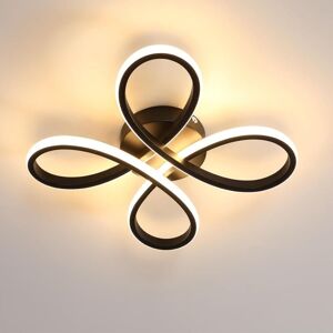 Goeco - Modern Led Ceiling Light, 28W 3000LM Black Creative Flower Shape Aluminum Ceiling Lamp, 3000K Led Ceiling Light Fixture for Living Room,