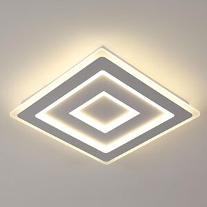 Goeco - Modern led Square Ceiling Light, 52W led Ceiling Lamp, White Acrylic Indoor Ceiling Light for Bedroom, Living Room, Corridor, Natural Light