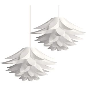 WOTTES Modern diy Ceiling Pendant Light White Lotus Hanging Lamp Shade Adjustable Chandelier for Bedroom Kitchen Ø55CM 2Pcs