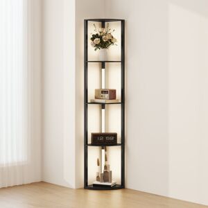 Corner Floor Lamp with Dimmable Warm White led Light, Black - Homcom