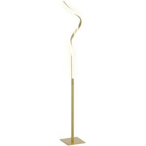 Led Floor Lamp, Standing Lamp with3 Adjustable Brightness Gold Tone - Homcom