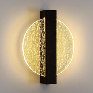 GOECO Indoor LED Wall Sconce, 12W 1500LM Black Round Modern Wall Lamp, Creative Wall Lighting for Living Room, Bedroom, Corridor, Stairs, Bar, Café,