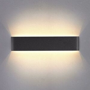DEWDAT Indoor Wall Light led Black 31CM Warm White Wall Lamp 20W 3000K Modern for Bedroom Living Room Staircase Corridor Bathroom