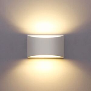 COMELY Indoor Wall Lights, White LED Wall Lamp 7W Warm White Modern Plaster Wall Sconce for Bedroom Home Hallway Living Room (G9 LED Bulb Include)