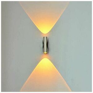 Dewdat - Indoor Wall Sconce led Wall Lamp, 2W Up Down Modern Aluminum Light Fixture for Indoor Hallway Living Room Utility Atmosphere Garage(Warm