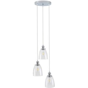 LIVINGANDHOME Industrial 3 Way Pendant Light